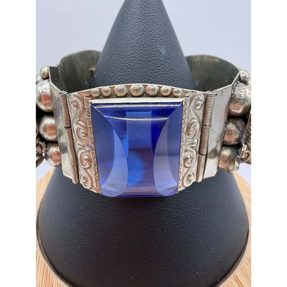 Vintage Mexico Taxco 925 Multi Panel Story Bracelet-Marked - Picture 4 of 11
